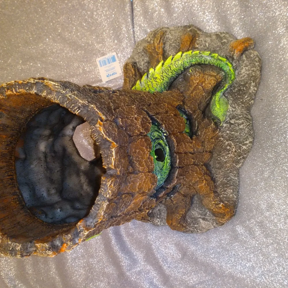 🐠Large TopFin Aquarium Tree Habitat NWT L12in x W9in x H12in Green Eyed Monster